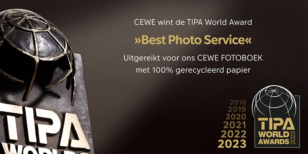 CEWE ontvangt de TIPA World Award 2023 voor beste fotoservice met bekroond fotoboek van 100% gerecycled papier
