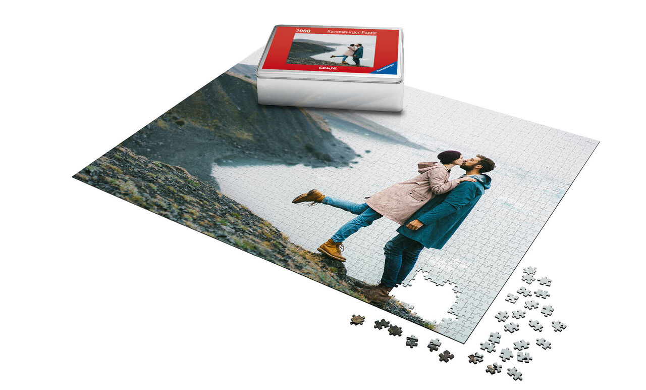Stel kust elkaar voor een kustlandschap op een puzzel.